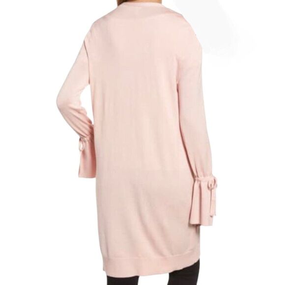 Halogen Cardigan Sweater Womens Lightweight Long Whimsical Bell Sleeves Pink L - Picture 3 of 14